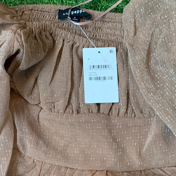 Nordstrom Tiered Long Sleeve Midi Dress in Taupe - Picture 6 of 6